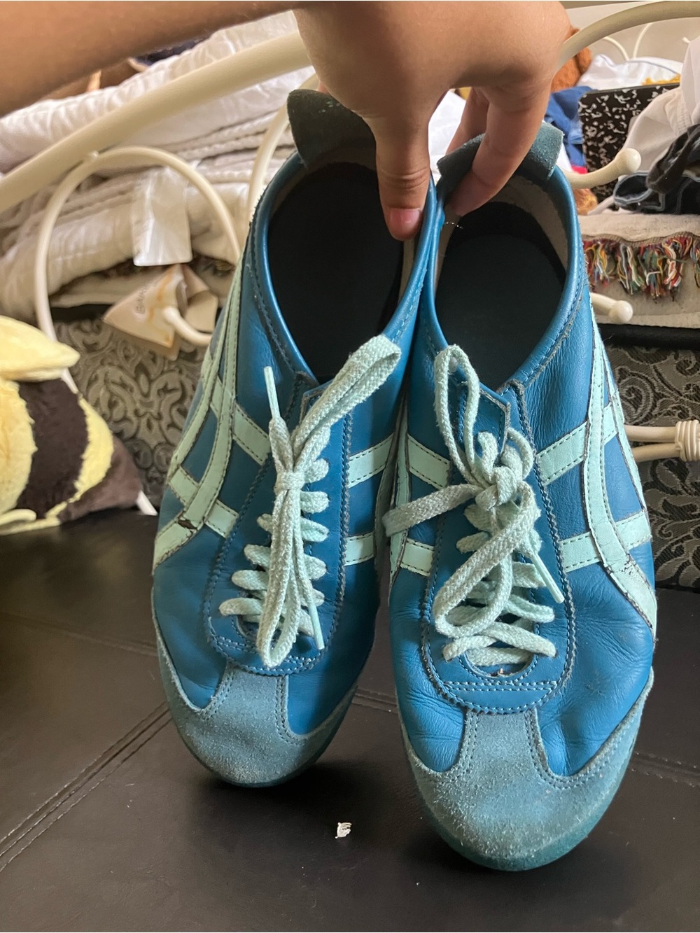 Onitsuka Tiger by Asics Teal and Light Teal Lace-Up Sneakers